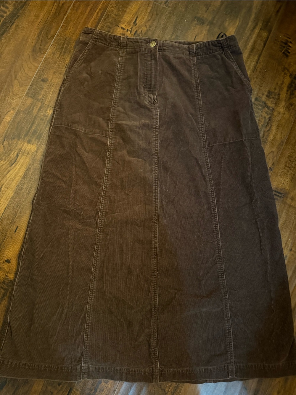 Lauren Ralph Lauren Womens Brown Corduroy Maxi Skirt 90s Vintage Academia 10